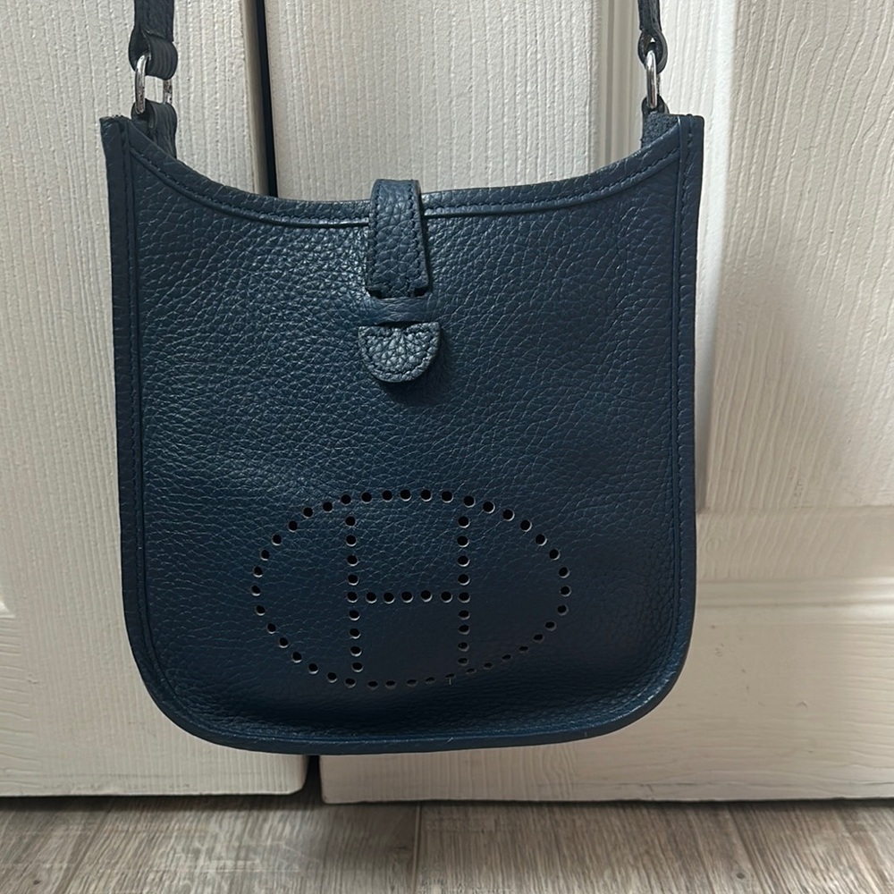 Hermes Blue Crossbody Bag Evelyne TPM